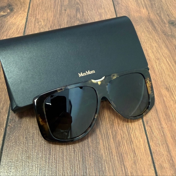 NWT, Max Mara MM0075, Woman\'s Sunglasses, Dark Havana/Gradient Green main image 4